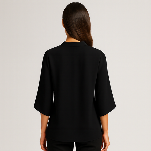 Chique Blouse – V-hals & Luchtige Gesplitste Mouwen