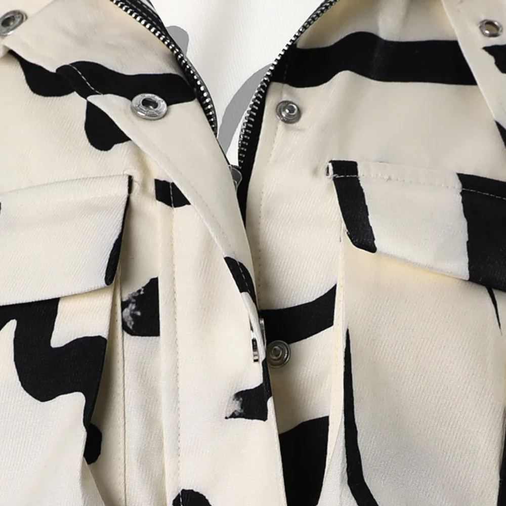 Dames Jas – Trendy Statement Print Jack