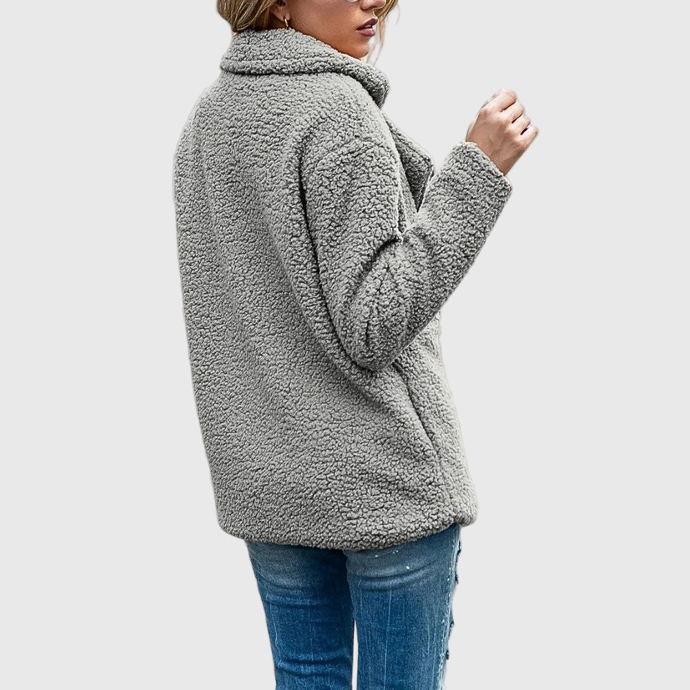 Dames Teddy Jas – Warme Jas Met Dubbele Knopenrij