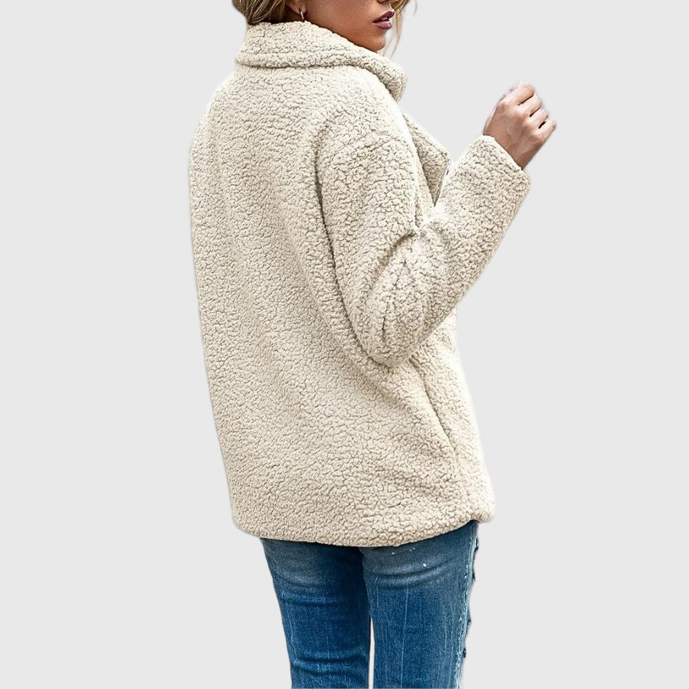 Dames Teddy Jas – Warme Jas Met Dubbele Knopenrij